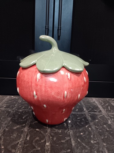 Strawberry cookie jar - strawberry,